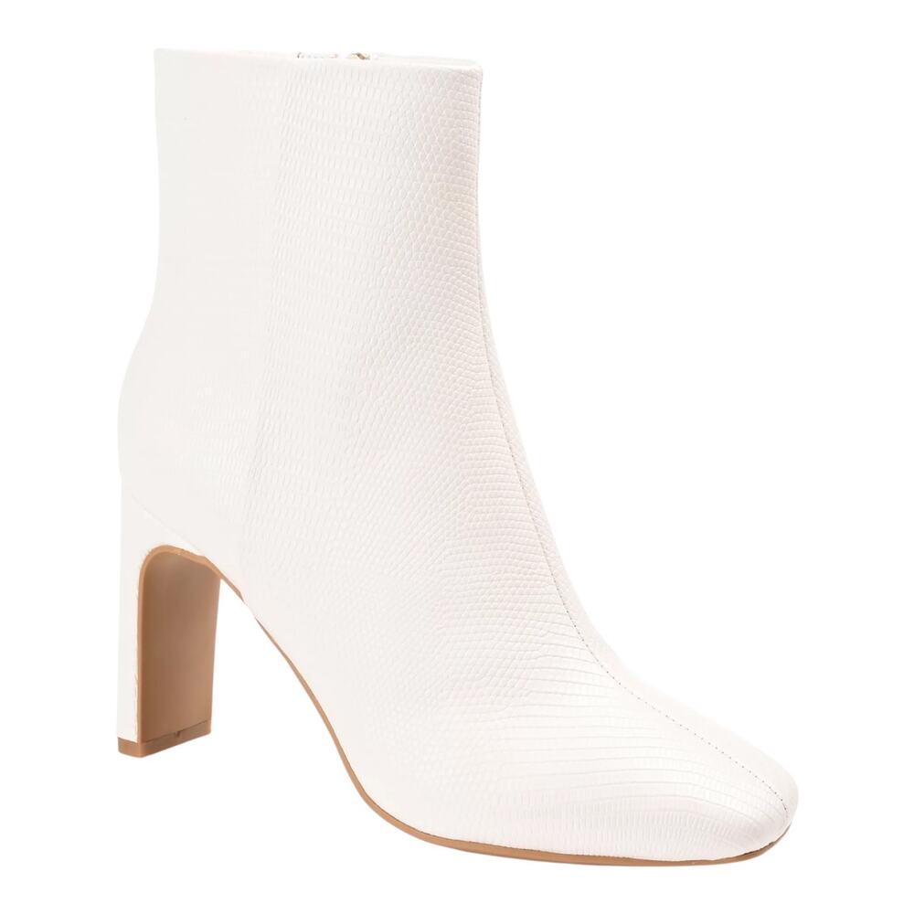 Journee Women's Sarla Square Toe Dress Booties White Size 9 1/2